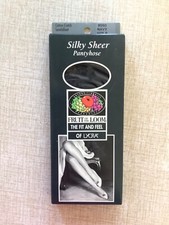 Vintage 90s Fruit Of The Loom NAVY Silky Sheer PANTYHOSE Size B Sandalfoot NEW