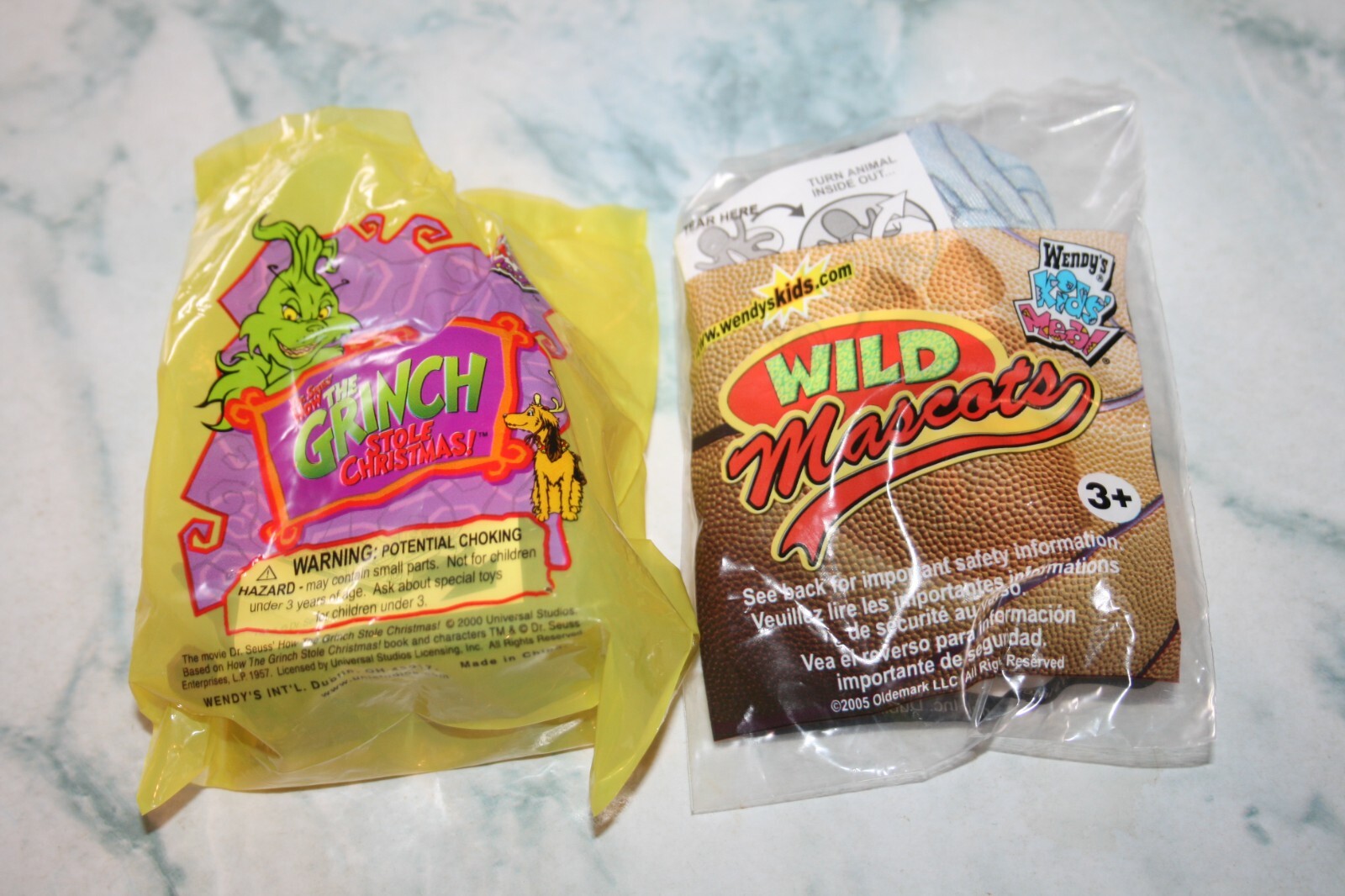 Vintage Wendy's Kids Meal Toys (2) Plush Wild Mascot and Plastic Grinch ...