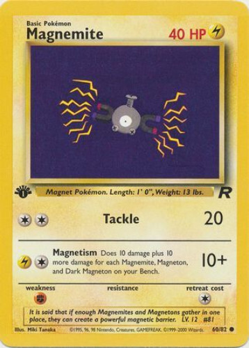 Pokemon Card - Team Rocket 60/82 - MAGNEMITE (common) **1st Edition** - NM