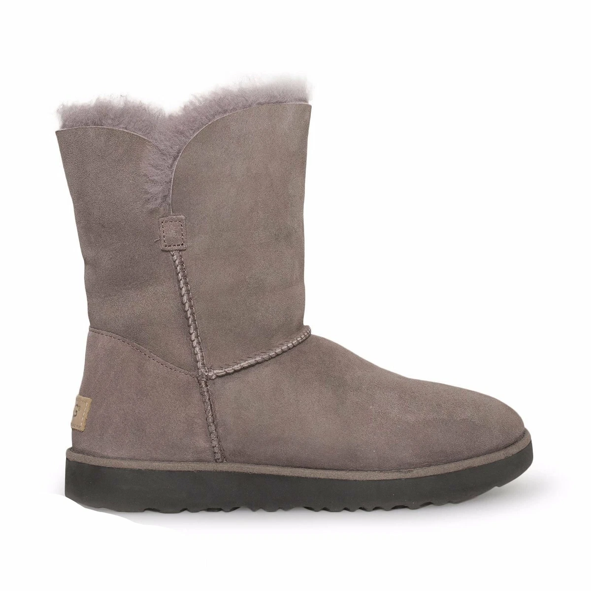 UGG Women s Classic Cuff Short Winter Boots in Stormy Grey eBay