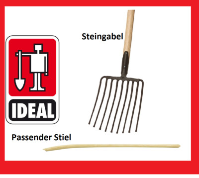 IDEAL Steingabel mit 9 Zinken-330mm Länge  /  oder passender Stiel
