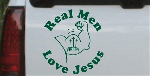 Real Men Love Jesus Believe 3 Crosses Car or Truck Window Laptop Decal Sticker - Picture 14 of 32