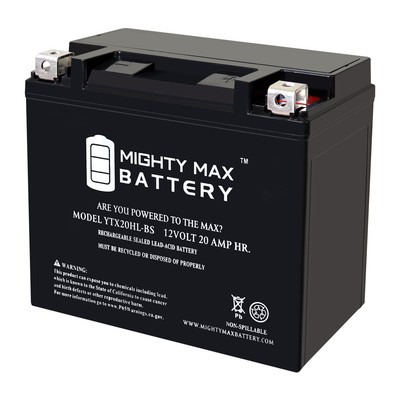 Mighty Max YTX20HL-BS 12V 20AH Battery Replaces Buell 1200 X1 Lightning 99-02
