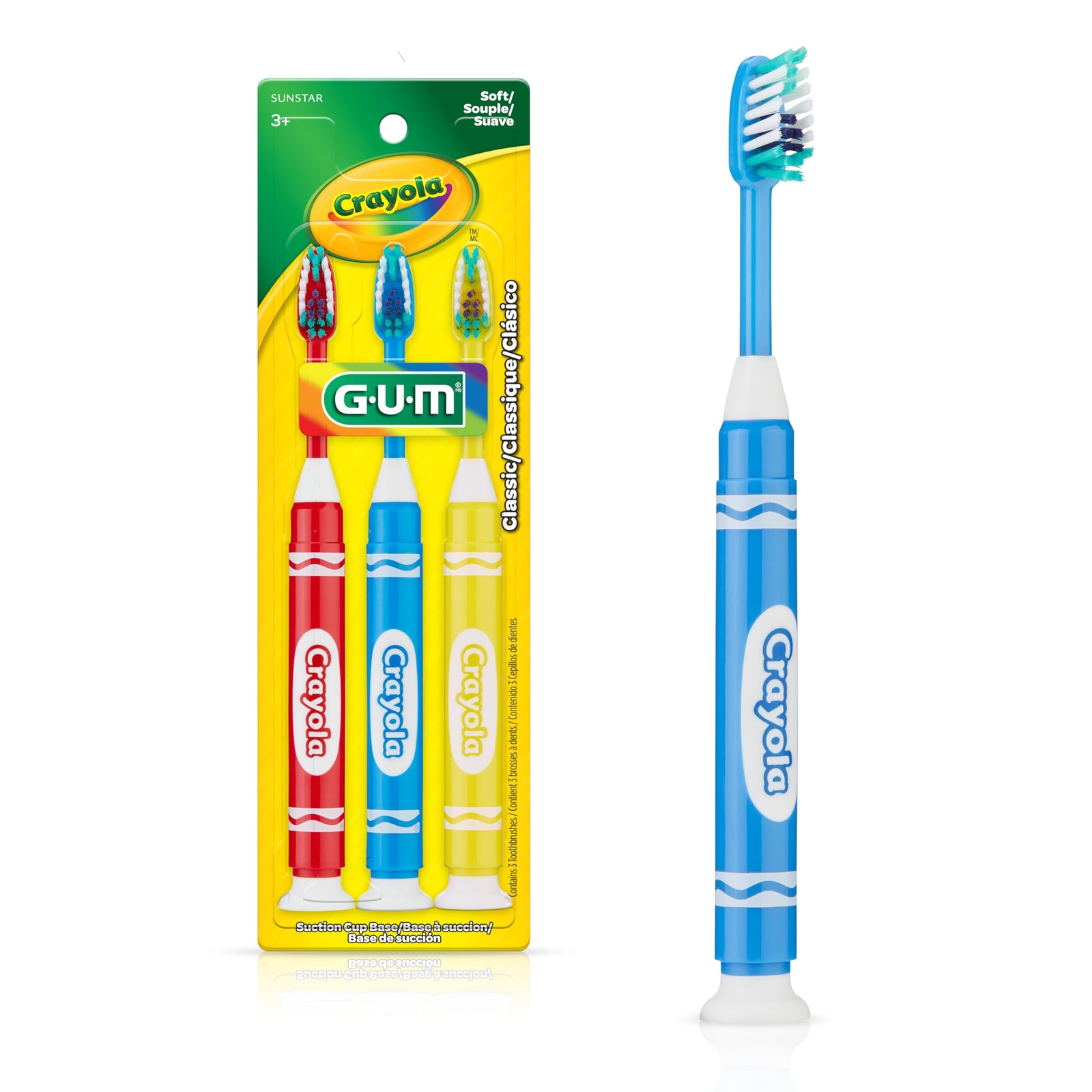 Crayola Marker Children’s Toothbrush, Soft Bristled Kids’ Toothbrush Set Age ...
