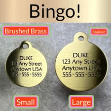 Custom Engraved Dog Tags Personalized Dog Collar Pet Tags Engraved BRUSHED BRASS