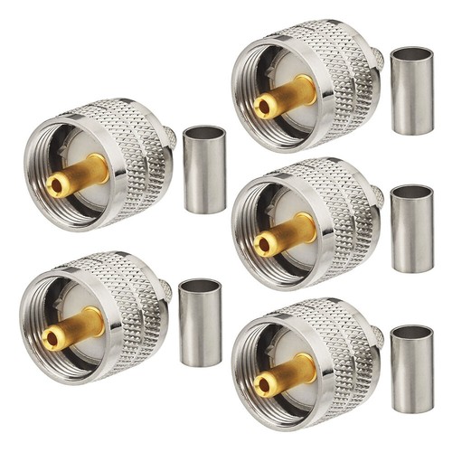 10X UHF Male RF Coax Connector PL-259 Solder Crimp RG58 RG142 RG400 LMR195 Cable - Picture 6 of 6