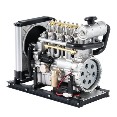 TECHING Mini Diesel Vierzylinder Modell Mechanisch Metall Bausatz Motor Bausatz