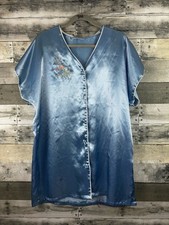 Val Mode Lingerie VTG Short Sleeve Button Up Robe