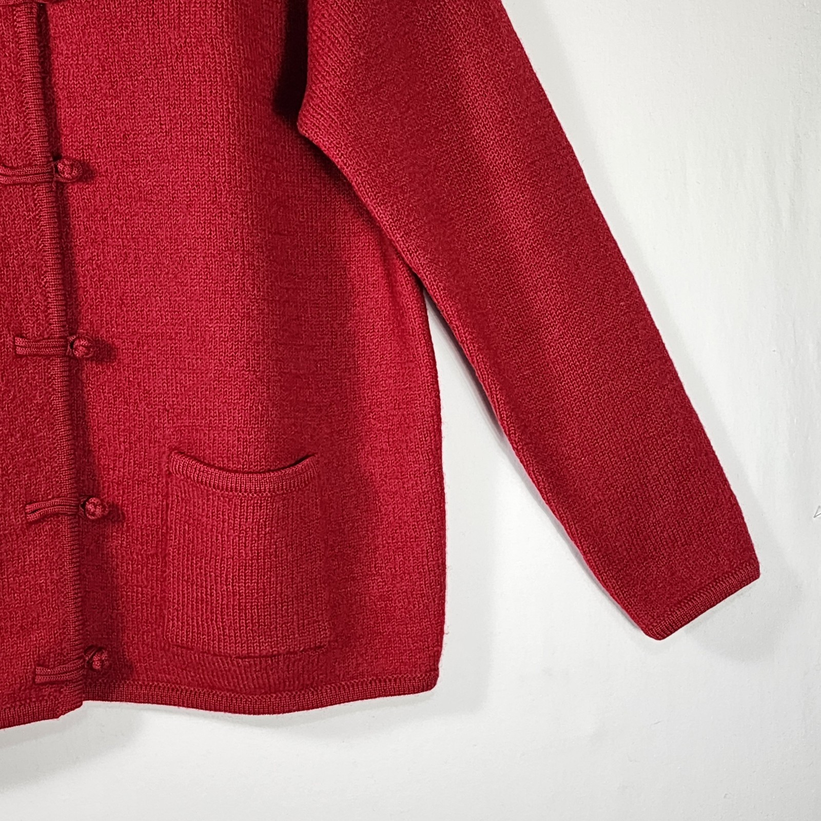 Talbots Wool Jacket Holiday Red Toggle Button Sz … - image 4