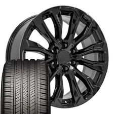 Oe Wheels Cv30 22x9 Black Rims Goodyear Touring Tires Set 6x139.7 28 Et Oe Wheels Cv30 22x9 Black Rims Goodyear Touring Tires Set 6x139.7 28 Et