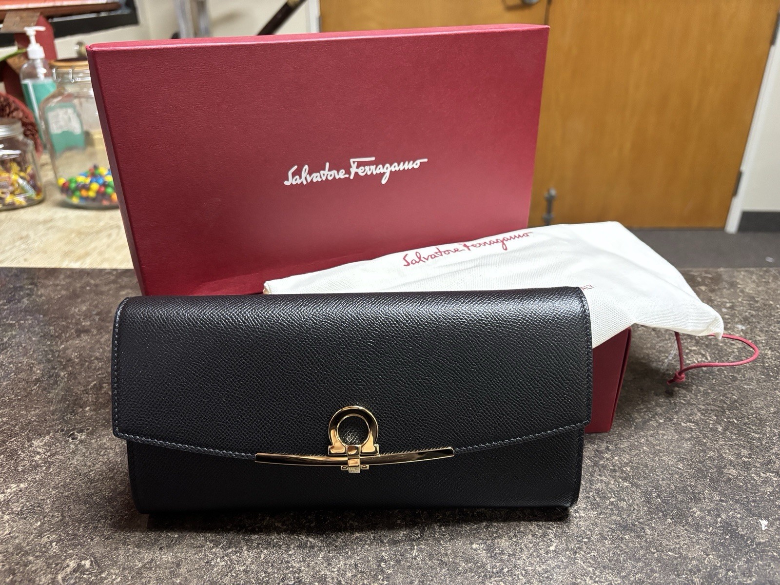 Ferragamo Ladies Gancini Mini Bag in Black 22-C941(674023) MSRP1200