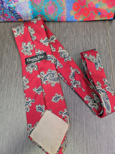 CHRISTIAN DIOR Monsieur Red Paisley Vintage Mens 100% Silk Tie Made in USA