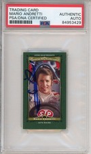 2013 UD Goodwin Champions Mini Green Mario Andretti PSA DNA Autograph F1 Signed