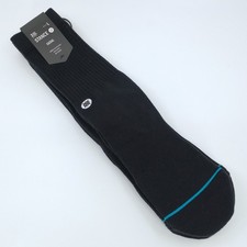 Stance Men's Icon Solid Color Cotton Crew Sock - Black/Black - Large - 3-PACK
