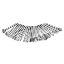 20x HSS Rotary Burr Set Wood Carving Engraving Bit 3.17mm Shank for Dremel