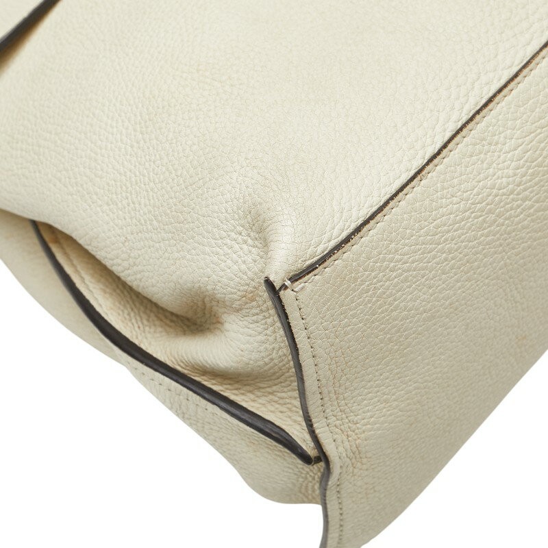 GUCCI Bamboo Daily 2Way Tote Shoulder Bag Leather White Preowned From Japan thumbnail 6