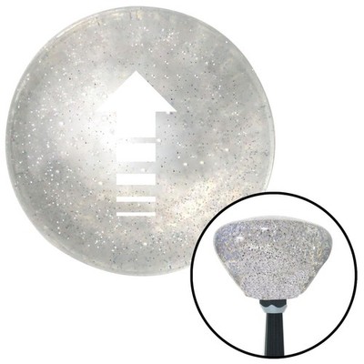 White Broken Directional Arrow Up Clear Retro Metal Flake Shift Knob M16x1.5