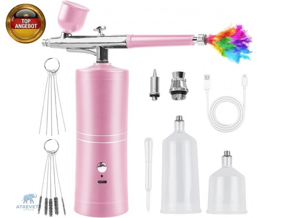 Airbrush Set Mit Kompressor, Tragbares Kabelloses Airbrush-Kit,-image