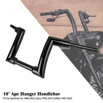 10'' Schwarz Riser Ape Hanger Lenker für Harley Sportster XL 1988-22 Dyna 1992-17