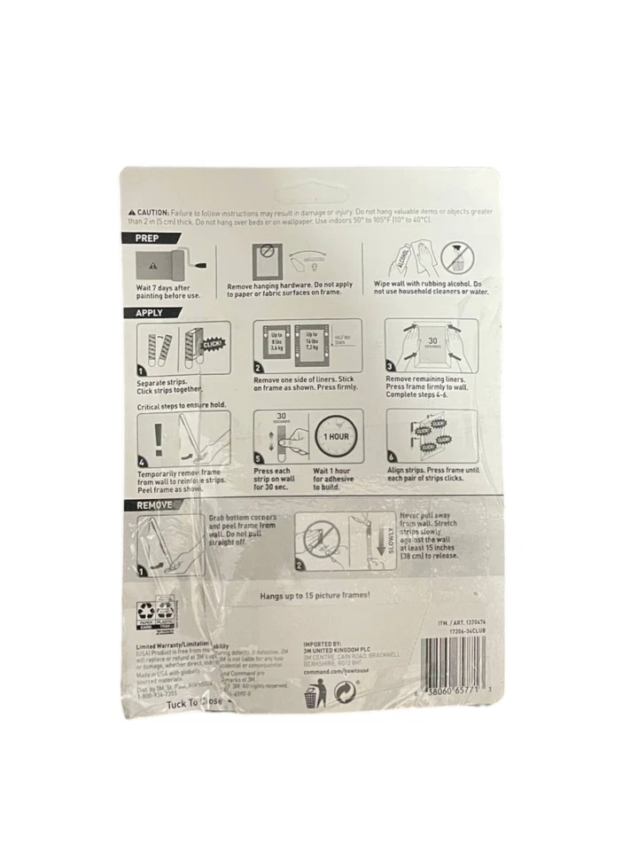 Command 1370476 Picture Hanging Strips - White 30 Large Pairs (60 Strips) - Image 2 of 2