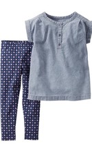 NWT Carter  s Baby Girls 2-Piece Short Sleeve Pants Set - 3-Months