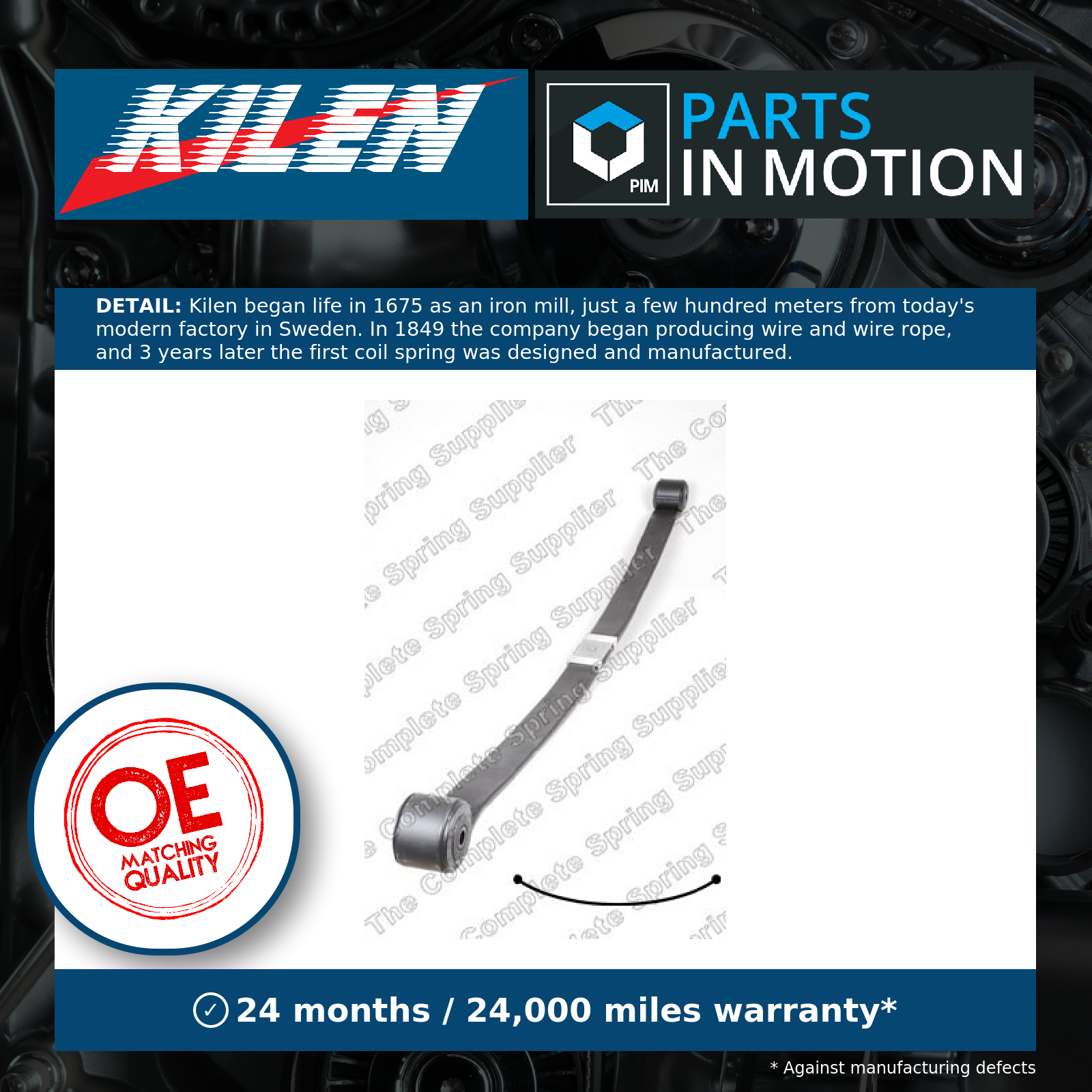 Genuine Kilen 622046 Rear Suspension Leaf Spring Fits Ford Transit Mk6 Tourneo - Image 2