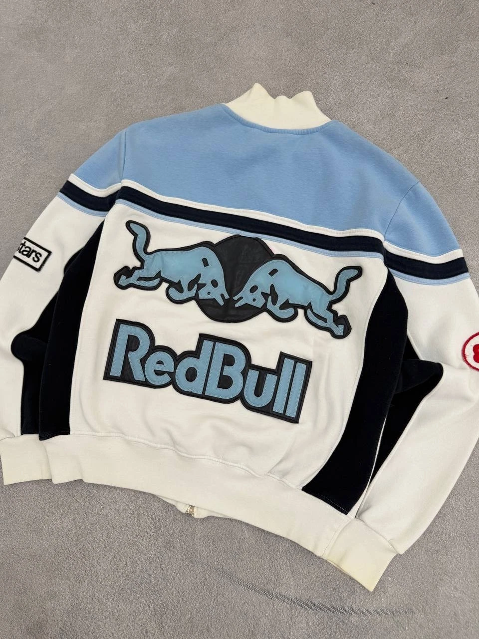 Vintage Red Bull Racing Biker Jacket Sweatshirt Motul Ducati Patches Y2K Hype image 18