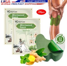24PCS Wormwood Knee Pain Relief Patches Herbal Plaster Joint Muscle Ache Pads US