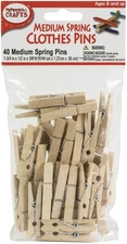 Pepperell Crafts Medium Spring Clothers Pins 40/Pkg-