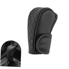 Car Gear Shift Cover, Leather Shift Knob Cover, Anti-Slip Breathable 1 PC Black