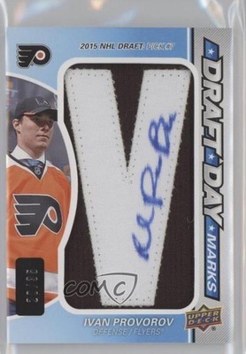 2016 SP Game Used Draft Day Marks Rookies 20/35 Ivan Provorov #DDM-IP Auto 0c3