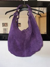 Beautiful purple suede Joe Browns hobo slouch bag with gold hardware.