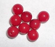 8 PERLES RONDE EN VERRE - ROUGE - NEUF - PLV235