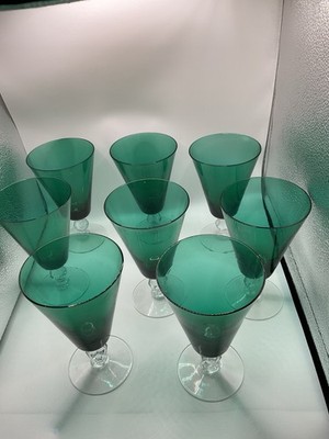Morgantown Golf Ball Steigel Green Tumbler Set Of 8  No chips 1930-40 No Chips