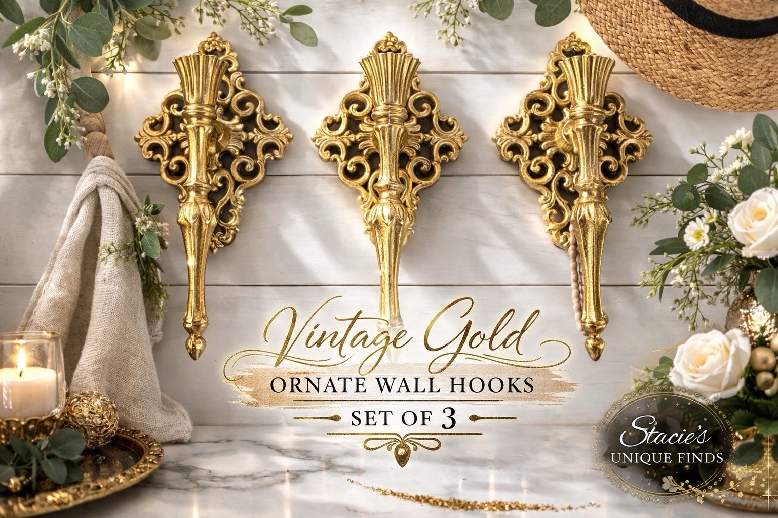 S Set Of 3 Hollywood Regency Decor