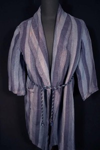Rare Vintage 1940's Blue Blanket Cotton Beacon Robe Size Large Exc Cond