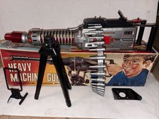 VINTAGE 1960’s HEAVY MACHINE GUN TN NOMURA TIN TOY ORIGINAL BOX JAPAN