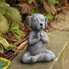 Dog Garden Statue Resin Yoga Buddha Dog Figurine Home Decorative Outdoor Indoor