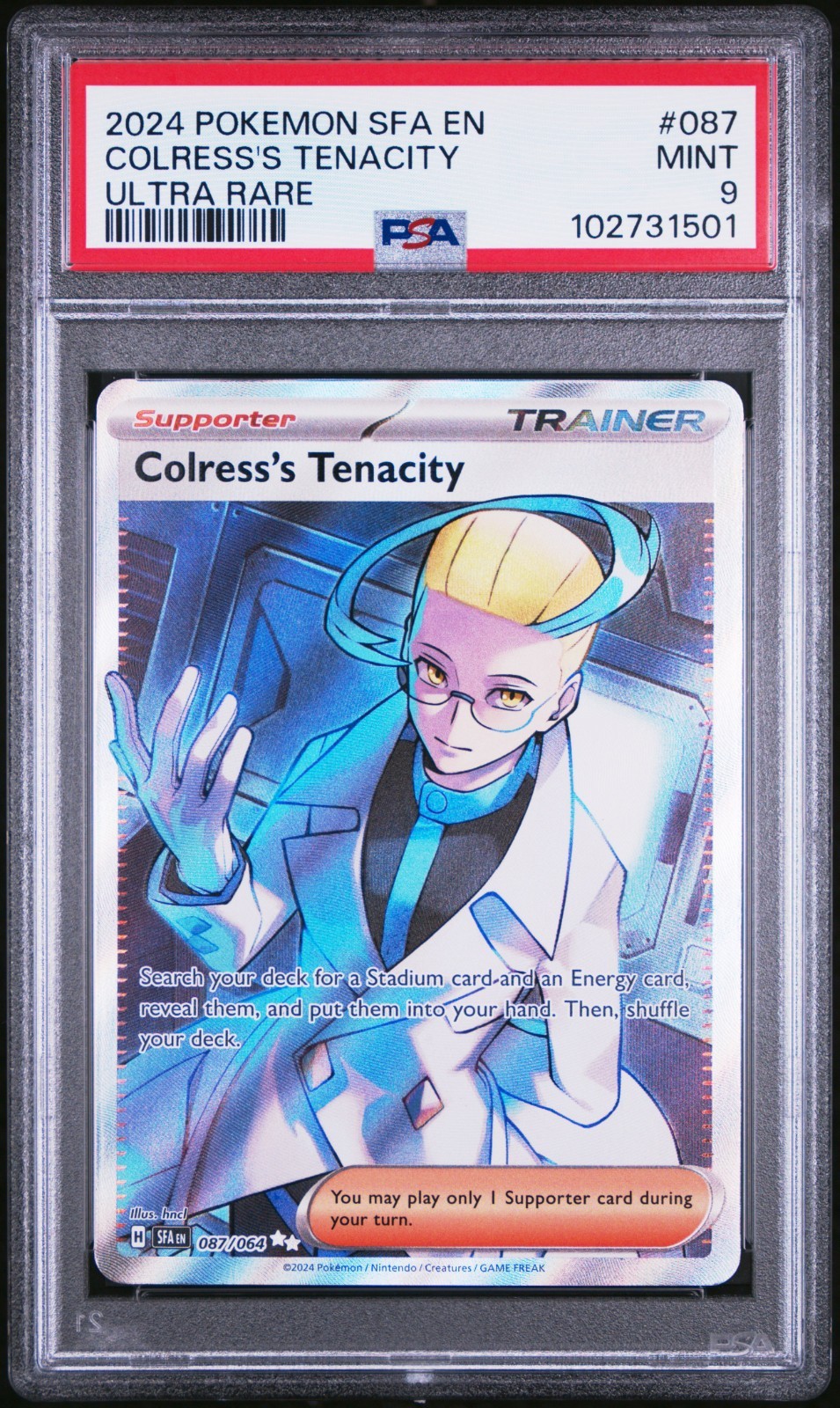 Colress's Tenacity 087/064 Shrouded Fable PSA 9