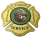 Vintage United States Forest Service Sign - Smokey Bear Porcelain Gas Pump Sign