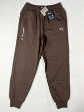 PUMA BMW M Motorsport Joggers Fleece SweatPants Mens Small Brown F1 Racing