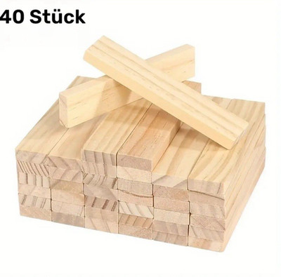 40 St. Holzbausteine Bausteine Bauklötze Holzbauklötze Holzspielzeug Natur Holz
