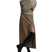 Zara Damen Midi-Bleistiftrock Schwarz Mit Hoher Taille M