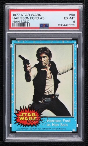 1977 Topps Star Wars #58 Harrison Ford as Han Solo — PSA 6