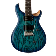 PRS SE "Exotic" Custom 24 Swamp Ash Burl Electric Guitar - Lake Blue