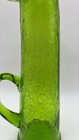 Vintage Green Crackle Glass Small Pitcher 7.5" Handcrafted MCM Cruet or Vase EUC — photo 5