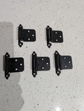 Decobasics 1/2" Overlay Matte Black Cabinet Hinges 25 Pair Self Closi...