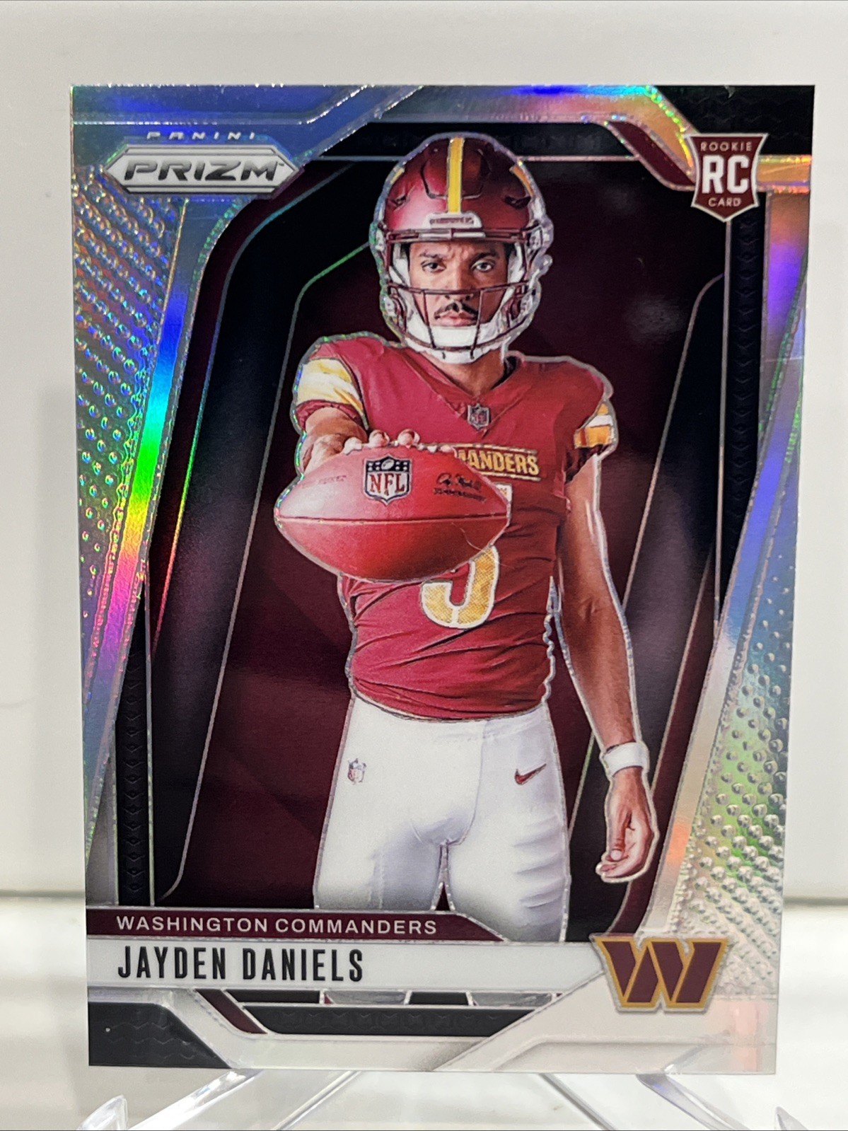 2024 Panini Prizm Jayden Daniels RC Rookie Variation SILVER PRIZM SP #17 ROY