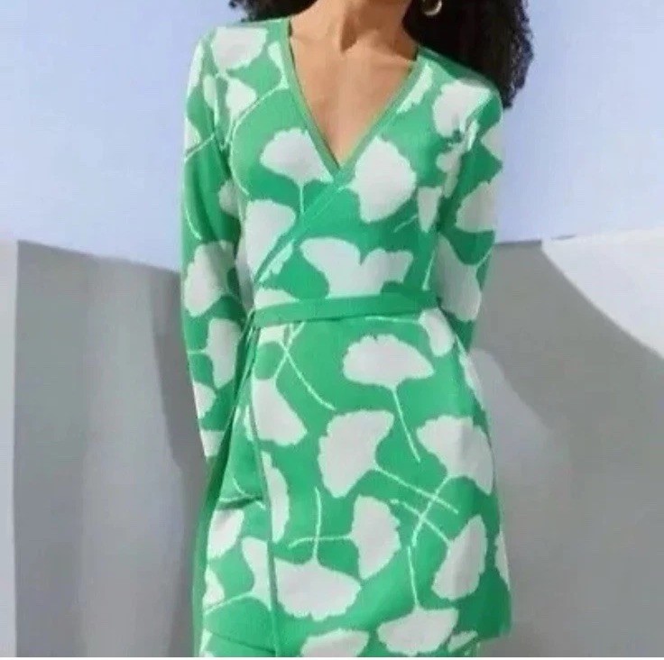 dvf green wrap dress Ballerina Wrap Dress Diane von Furstenberg