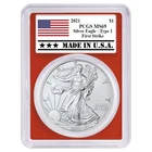 2021 $1 Type 1 American Silver Eagle PCGS MS69 FS Made in USA Label Red Frame
